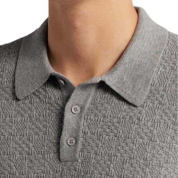 Wax London Naples Textured Knit Polo XL (Fits Large) Cotton Cashmere Sweater - Picture 15 of 15